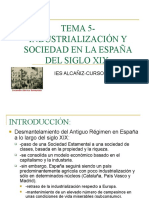 Tema 5-Industrializacion y Sociedad en La España Del Siglo Xix