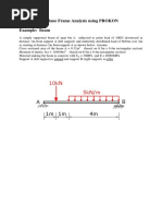 PROKON - Plane Frame - Analysis - Example - Beam