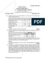 Test Series: October, 2018 Mock Test Paper - 2 Final (Old) Course: Group - Ii Paper - 5: Advanced Management Accounting