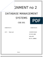 Assignment No 2: Database Management Systems