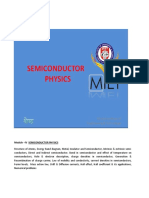 Module - Iv Semiconductor Physics