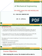 COMPUTER AIDED ANALYSIS AND MODELLING Lectures 