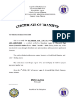 Certificate of Transfer