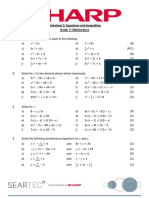 Worksheet 2: Equations and Inequalities Grade 11 Mathematics