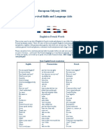 European Odyssey 2006 Survival Skills and Language Aids: English To French Words