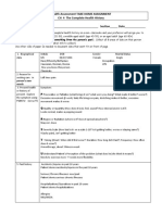 Health Assessment TAKE HOME ASSIGNMENT CH 4 The Complete Health History Name - Section - Date