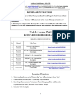 Week # 4 Lecture #7 & 8 Knowledge Representation: Important Instructions