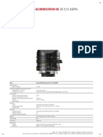 Leica APO-Summicron-M 50 f/2 ASPH Lens Technical Specifications