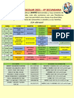 Horario Escolar 2021 - 4º Secundaria: ¡Un Abrazo!