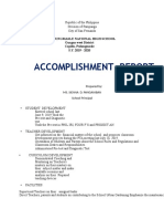 Accomplishment Report: Pulungmasle National High School Guagua West District Capilla, Pulungmasle S.Y. 2019 - 2020