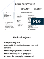 Adverbial Functions: Adjunct Conjunct Disjunct