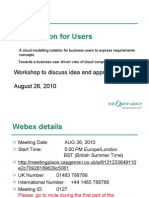 Cloud Notation For Users: Workshop To Discuss Idea and Approach August 26, 2010