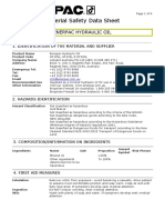 MSDS Enerpac Hydraulic Oil