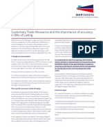 Customary Trade Allowance and The Importance of Accuracy in Bills of Lading