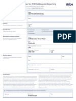 Certificate of Foreign Status For Withholding and Reporting: Metro Ontario Inc