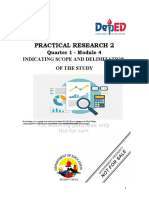 Practical Research 2: Quarter 1 - Module 4 Indicating Scope and Delimitation of The Study