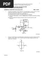 BEE 2273 Electronic Devices and Applications Test 1 Op-Amp and Its Applications ANSWER ALL QUESTIONS. Show All Your Work. Time: 1 Hour