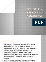 Lecture 11 - Defences To Negligence: Ms Gallop