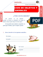 Descripción de Objetos y Animales para Primero de Primaria