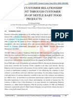 A Study On Customer Relationship Management Through Customer Satisfaction of Nestle Baby Food Products