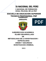 SILABO METODOLOGIA DE LA INVESTIGACION I 3ra Seccion - 256 - 0