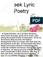 Greek Lyric Poetry