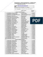 Fees To Be Submitted by The Candidate: Rs. 8065/-Provisional Admission List of M.A. Geography 1 Semester For The Session 2020-21