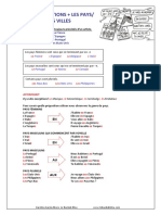 Les Prépositions Villes Pays