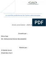 Le Contrôle Juridictionnel de L'action Administrative