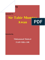 Sir Tahir Mumtaz Awan: Muhammad Shakeel FA09-MBA-108