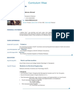 Curriculum Vitae: Personal Information