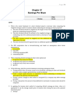 Earnings Per Share: Name: Date: Professor: Section: Score: Quiz