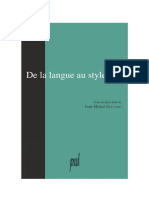 De La Langue Au Style-Presses Universitaires de Lyon (2005)