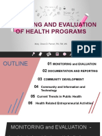 Monitoring and Evaluation of Health Programs: Mary Grace D. Parcon, RN, RM, MN