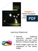 Master Budgets: Operating and Financial Budget