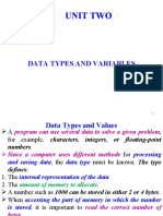 Unit 2 (C++) - Data Types and Variables