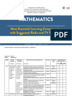 Department of Education Most Essential Learning Competencies in Mathematics