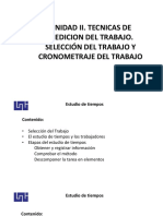 Unidad Ii. Tecnicas de Medicion Del Trabajo. Selección Del Trabajo Y Cronometraje Del Trabajo