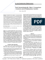 Is Hemoglobin D Trait Hematologically Silent: Comparison With Healthy Controls and β-thalassemia Carriers