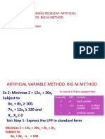 Liner Programming Problem-Artificial Variable Method Big M Method