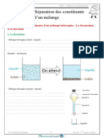 Séparation Des Constituants: 13 Leçon N° D'un Mélange Séparation Des Constituants D'un Mélange Séparation Des Constituants