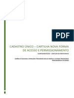 Cartilha Cadastro Unico - Nova Forma de Acesso e Permissionamento