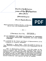 R.A. 10168 The Terrorism Financing Prevention and Suppression Act of 2012