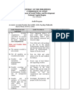 DSWD-NCR Audit Program Liabilities