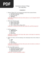 Introduction To Internet of Things Prof. Sudip Misra Assignment 1