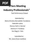 "Stiers Meeting Industry Professionals": Task Performance Output