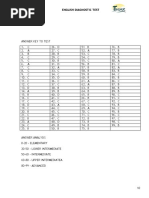 Answer Key Plus Level ENGLISH DIAGNOSTIC TEST