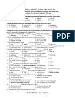 Đề Thi Thử Kỳ Thi Tốt Nghiệp Thpt Quốc Gia Thôøi gian laøm baøi: 60 phuùt (khoâng keå thôøi gian phaùt ñeà) (Ñeà goàm 50 caâu traéc nghieäm / 4 trang)