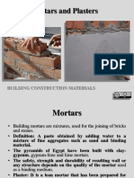 Mortars and Plasters: Building Construction Materials