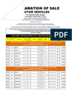 Proclamation of Sale: Motor Vehicles